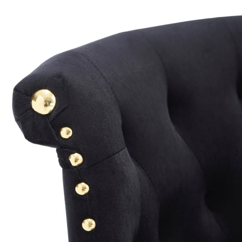 COOLMORE Set of 2,Back pull point design, velvet material, 360 degree rotation, back pull loop detachable design, rivet decoration, square foot wooden bar chair-海智集-Default-