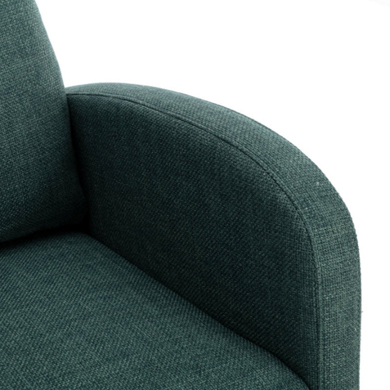 Rocking Chair, Modern Glider Chair, Recliner Armchair with Wood Legs and Side Pocket, Nursery Rocking Accent Chair with High Back for Living Room Bedroom (Emerald linen)-海智集-Default-