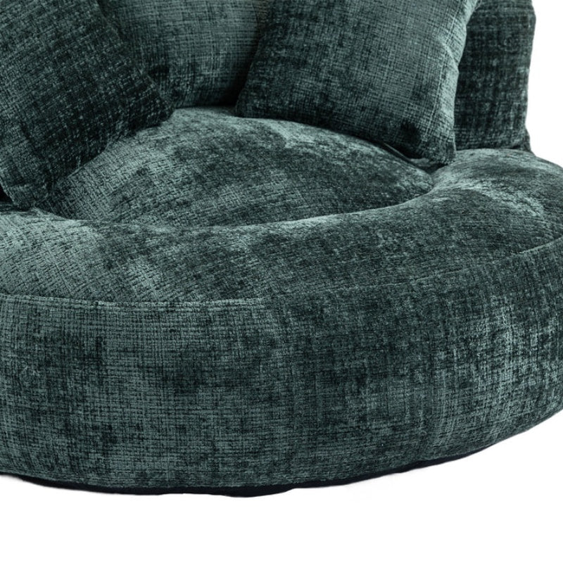 Emerald Chenille High Back Bean Bag Chair Couch with Three Pillows, Indoor & Outdoor, Single Gaming Sofa for Bedroom and Office-海智集-Default-