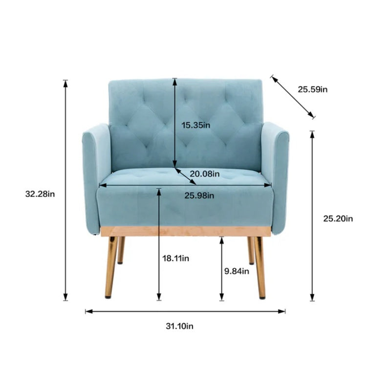 COOLMORE Accent Chair ,leisure single sofa with Rose Golden feet-海智集-Default-