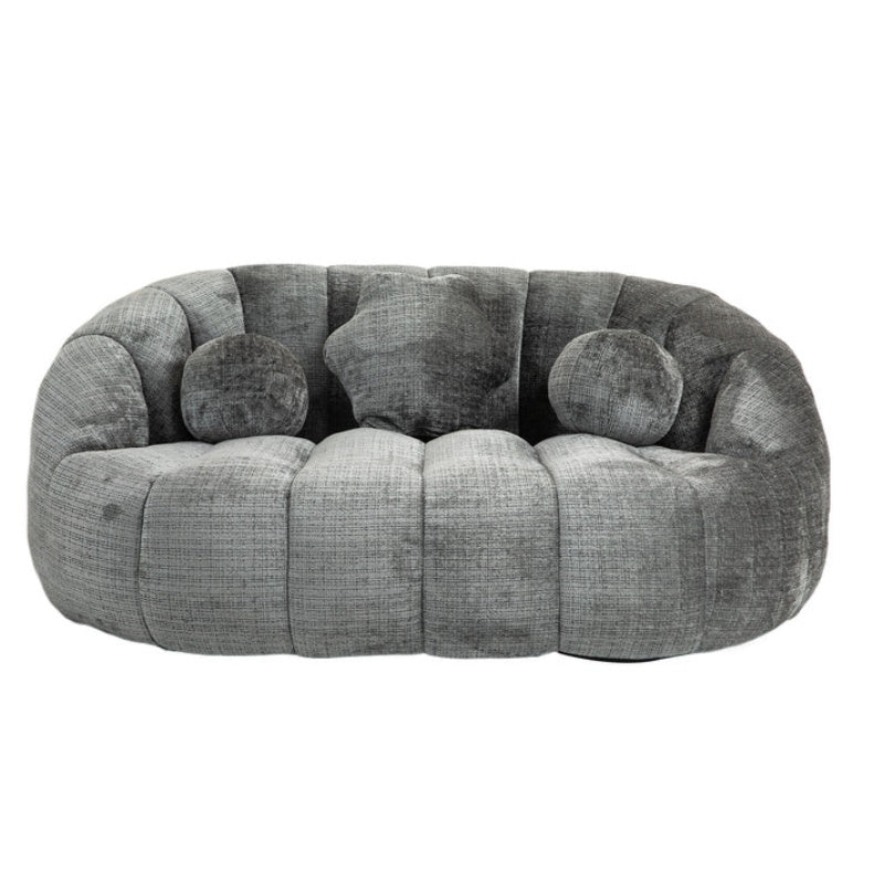 Durable Comfort High Back Bean Bag Sofa Lounger for Adults and Kids, Gray Chenille-海智集-Default-