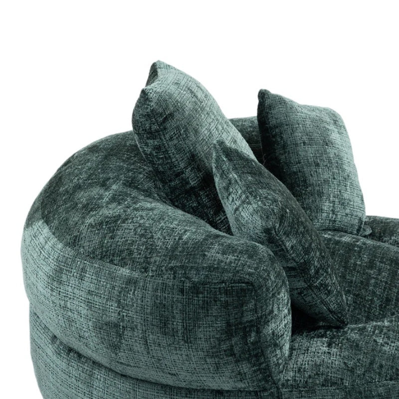 Emerald Chenille High Back Bean Bag Chair Couch with Three Pillows, Indoor & Outdoor, Single Gaming Sofa for Bedroom and Office-海智集-Default-