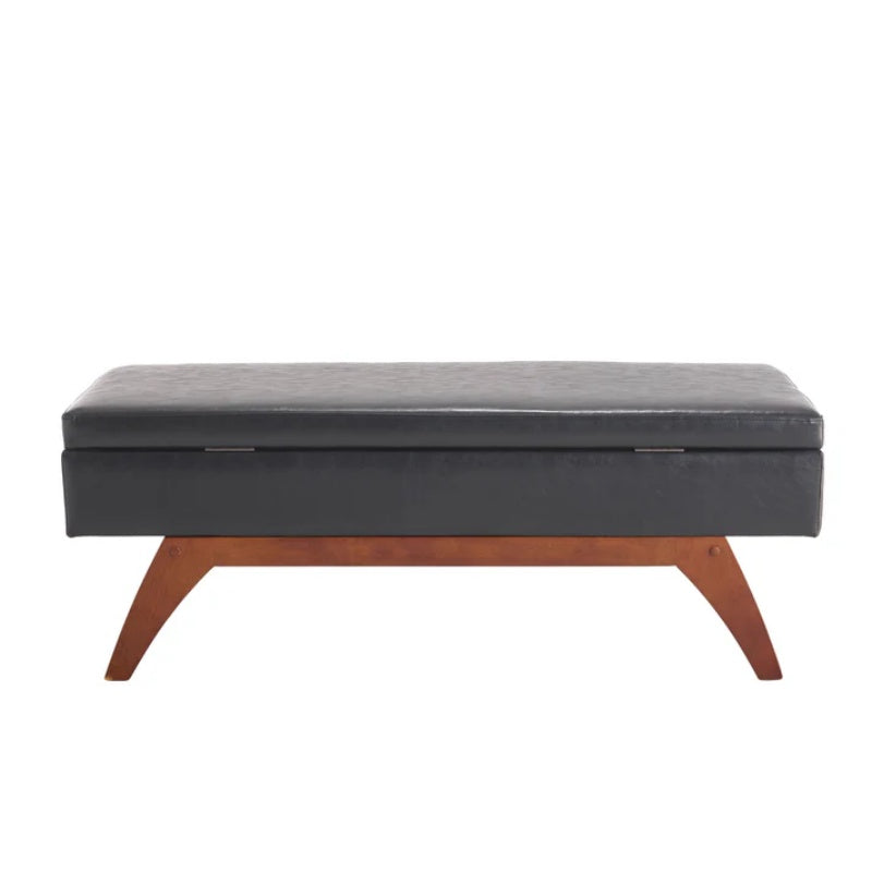COOLMORE Teddy wool fabric, solid wood feet for solid weighing, and bed end stool with storage function-海智集-Default-