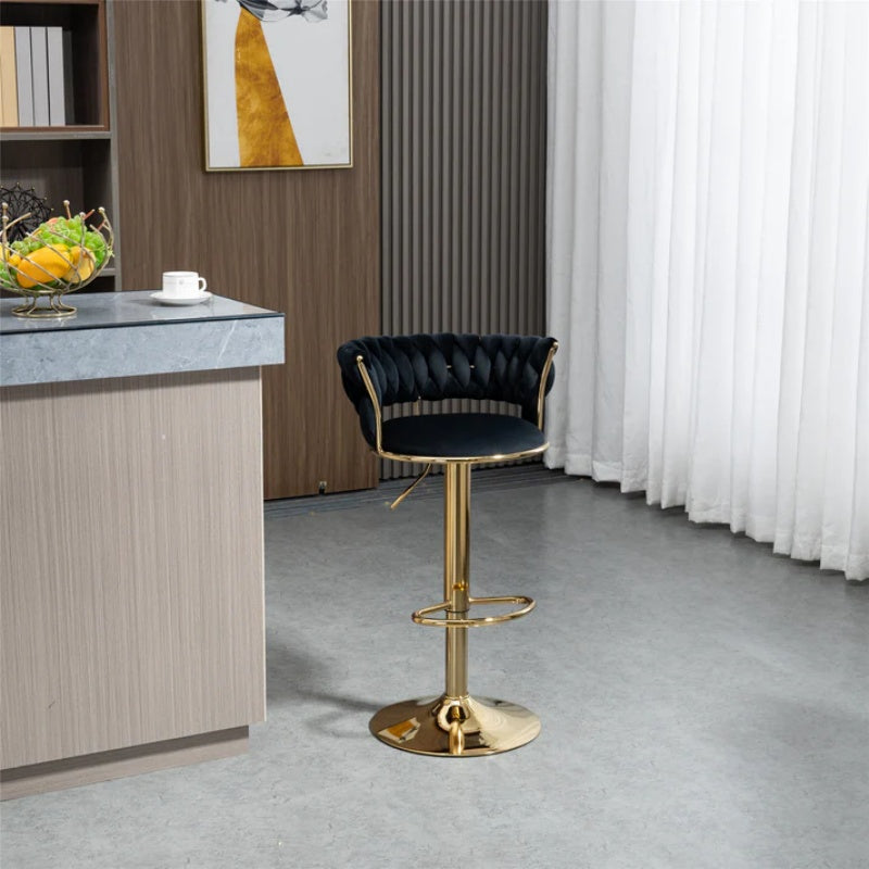 COOLMORE Swivel Bar Stools Adjustable Counter Height Chairs with Footrest for Kitchen, Dining Room-海智集-Default-