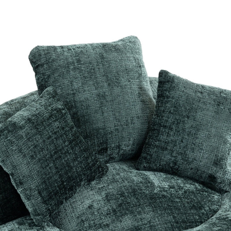 Emerald Chenille High Back Bean Bag Chair Couch with Three Pillows, Indoor & Outdoor, Single Gaming Sofa for Bedroom and Office-海智集-Default-