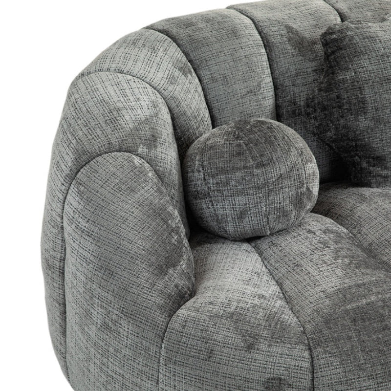 Durable Comfort High Back Bean Bag Sofa Lounger for Adults and Kids, Gray Chenille-海智集-Default-