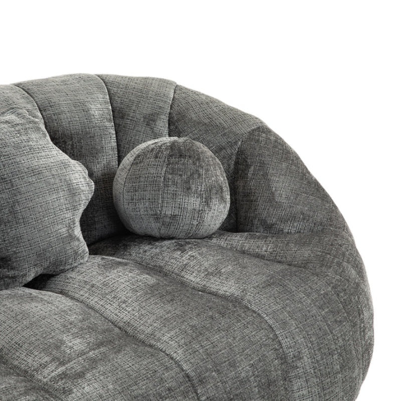 Durable Comfort High Back Bean Bag Sofa Lounger for Adults and Kids, Gray Chenille-海智集-Default-