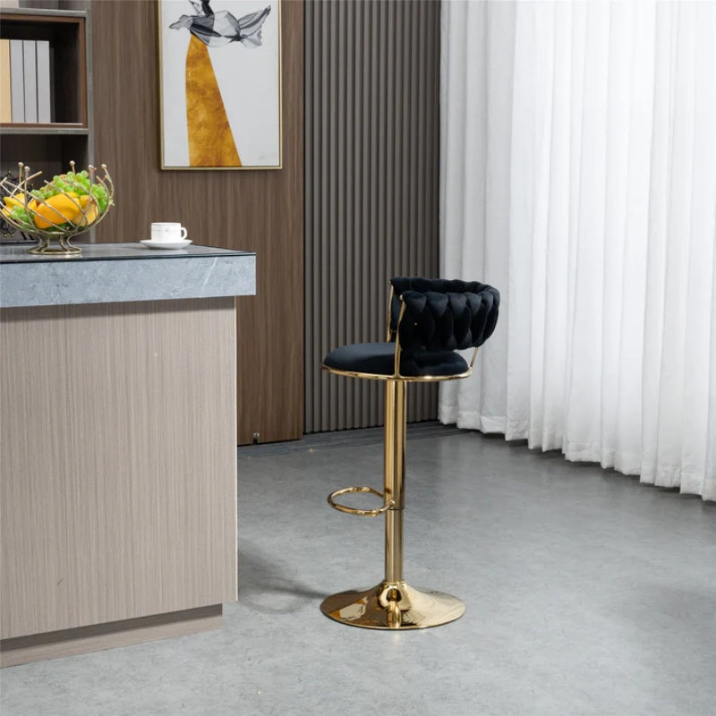 COOLMORE Swivel Bar Stools Adjustable Counter Height Chairs with Footrest for Kitchen, Dining Room-海智集-Default-