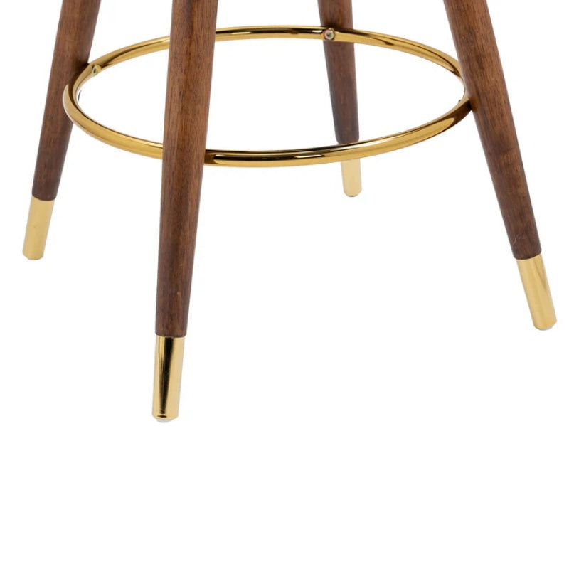 COOLMORE Counter Height Bar Stools Set of 2 for Kitchen Counter Solid Wood Legs with a fixed height of 360 degrees-海智集-Default-