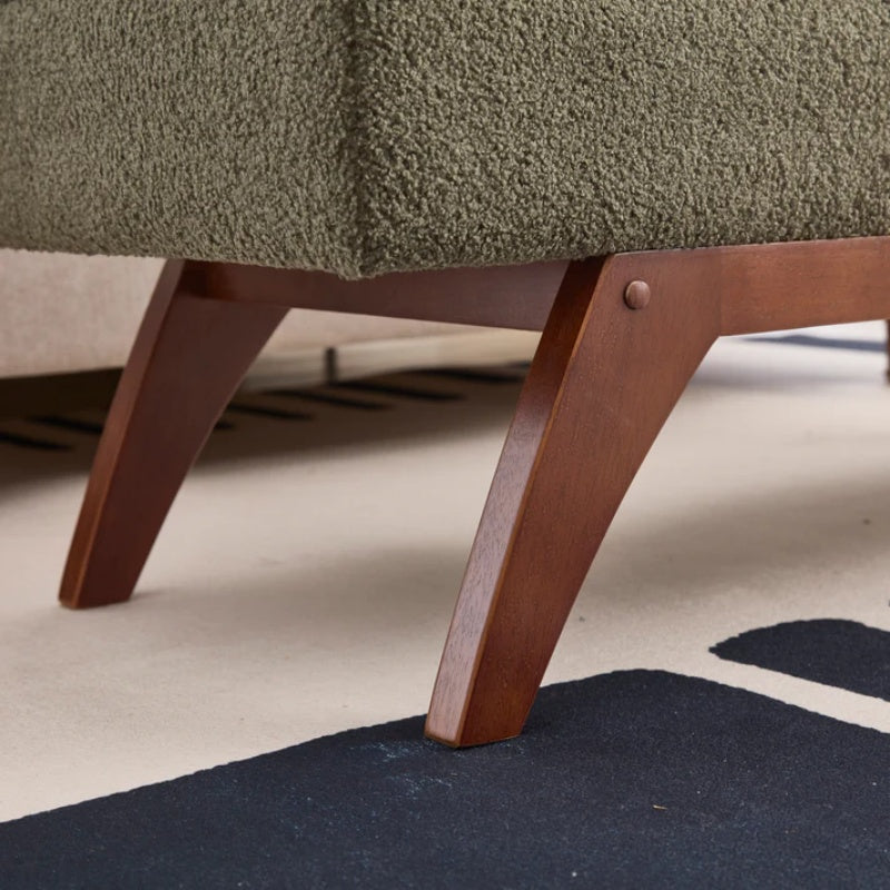 COOLMORE Teddy wool fabric, solid wood feet for solid weighing, and bed end stool with storage function-海智集-Default-