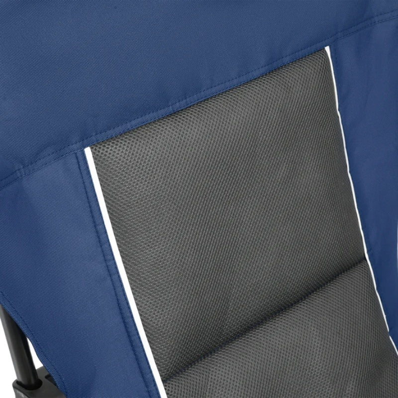 High Back Heavy Duty Lawn Chair Support 250LBS, Portable Collapsible Chair with Cup Holder -Navy blue-海智集-Default-