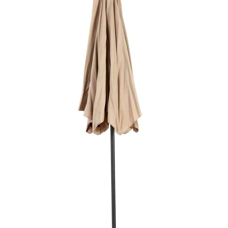 9FT Outdoor Patio Umbrella Outdoor Table Umbrella with Push Button Tilt and Crank, Market Umbrella 6 Sturdy Ribs , Deck, Backyard, Pool (Base Not Included) - ( khaki )-海智集-Default-