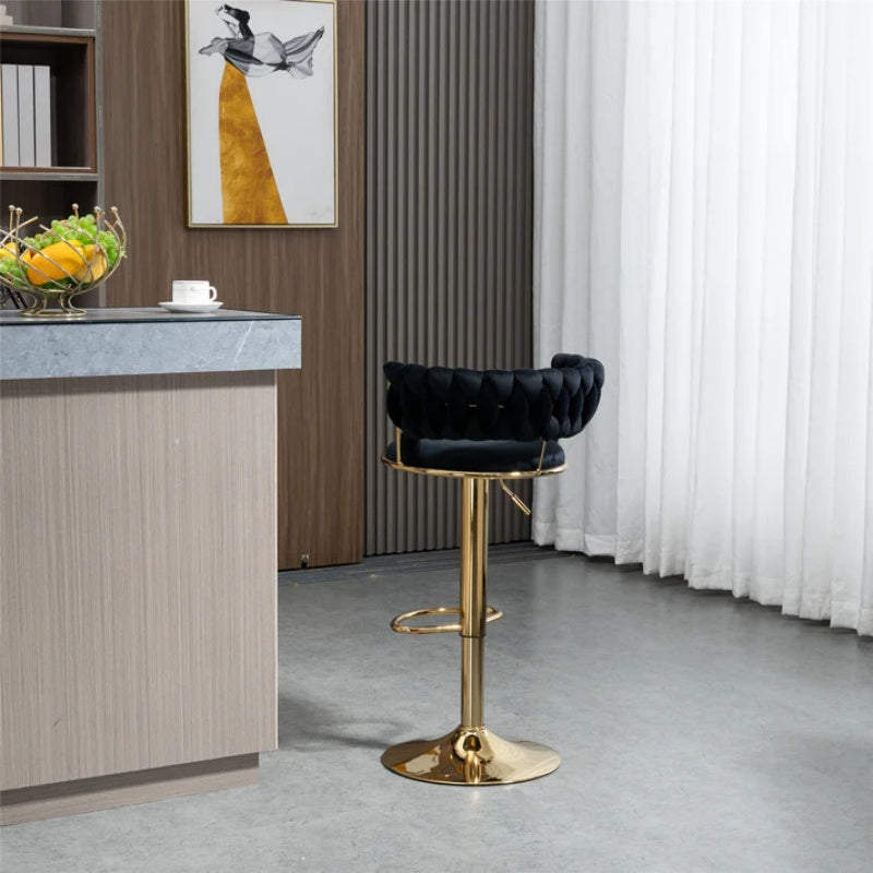 COOLMORE Swivel Bar Stools Adjustable Counter Height Chairs with Footrest for Kitchen, Dining Room-海智集-Default-