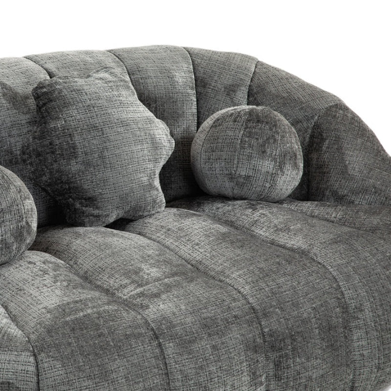 Durable Comfort High Back Bean Bag Sofa Lounger for Adults and Kids, Gray Chenille-海智集-Default-