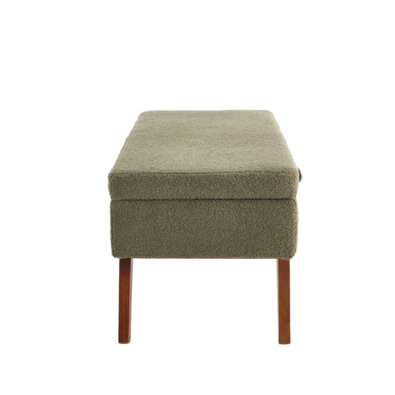 COOLMORE Teddy wool fabric, solid wood feet for solid weighing, and bed end stool with storage function-海智集-Default-