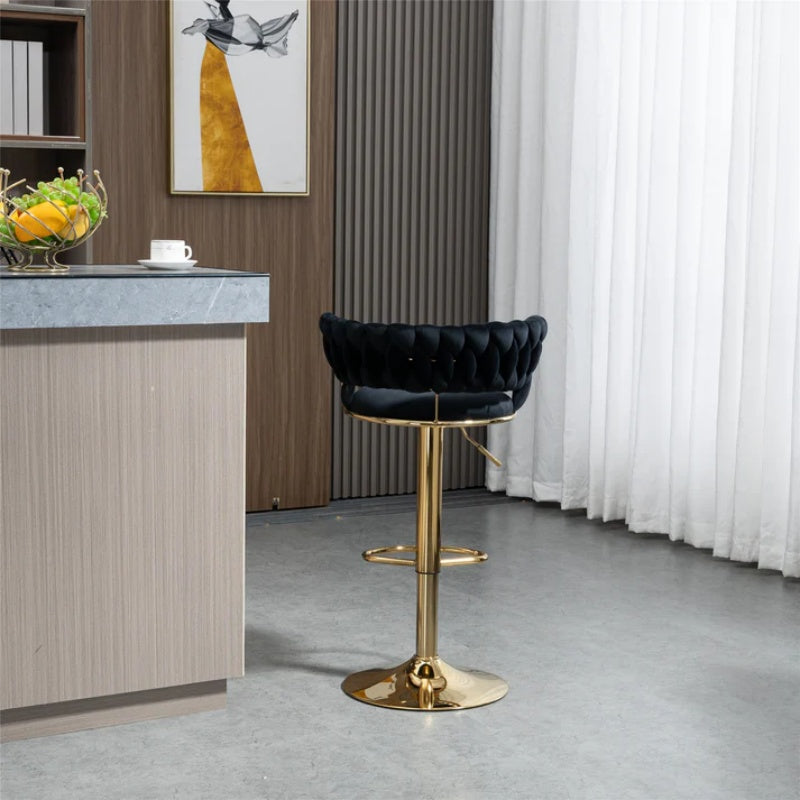 COOLMORE Swivel Bar Stools Adjustable Counter Height Chairs with Footrest for Kitchen, Dining Room-海智集-Default-