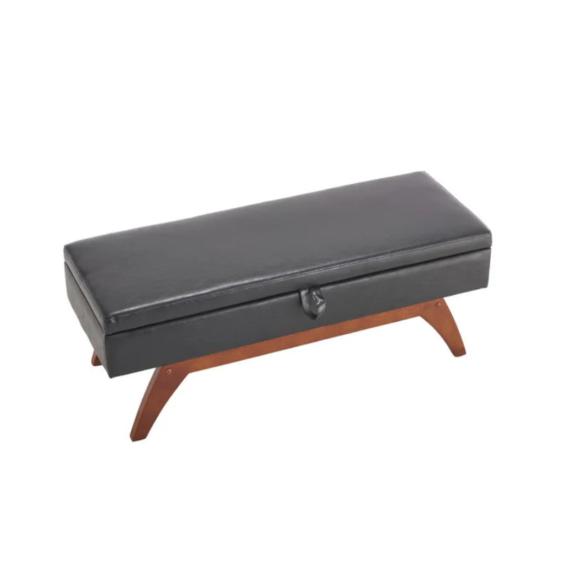 COOLMORE Teddy wool fabric, solid wood feet for solid weighing, and bed end stool with storage function-海智集-Default-