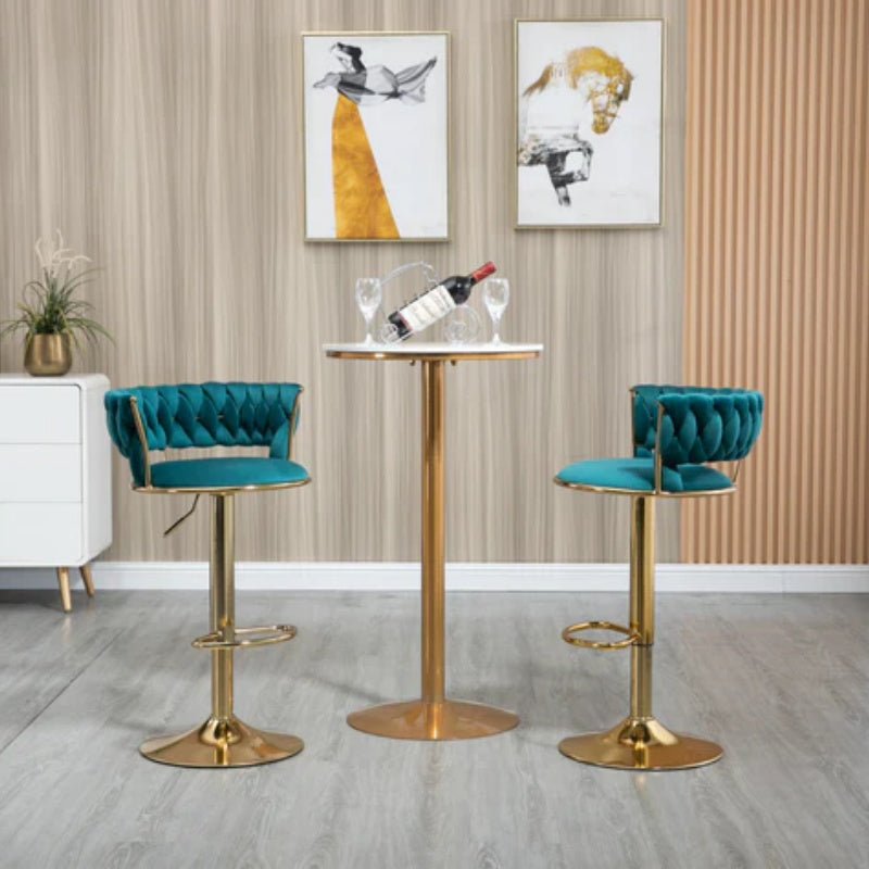 COOLMORE Swivel Bar Stools Set of 2 Adjustable Counter Height Chairs with Footrest for Kitchen, Dining Room 2PC/SET-海智集-Default-