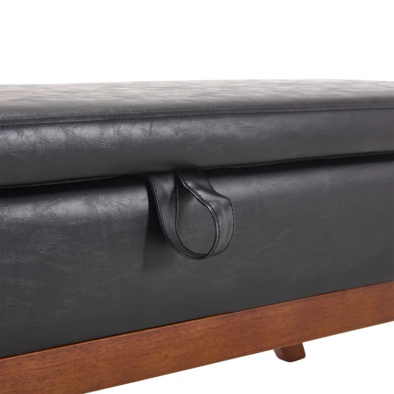 COOLMORE Teddy wool fabric, solid wood feet for solid weighing, and bed end stool with storage function-海智集-Default-
