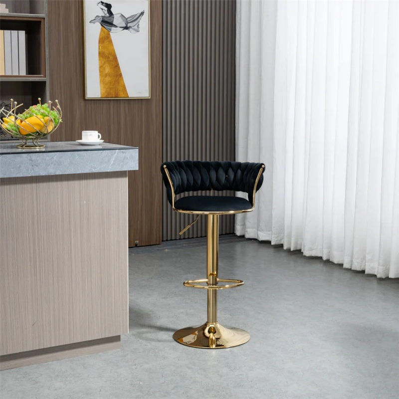 COOLMORE Swivel Bar Stools Adjustable Counter Height Chairs with Footrest for Kitchen, Dining Room-海智集-Default-