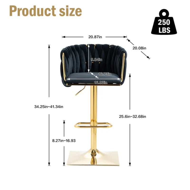 COOLMORE Vintage Bar Stools with Back and Footrest Counter Height Dining Chairs 2PC/SET-海智集-Default-