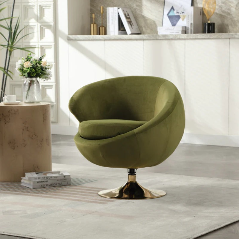 360 Degree Swivel Cuddle Barrel Accent Chairs, Round Armchairs with Wide Upholstered, Fluffy Fabric Chair for Living Room, Bedroom, Office, Waiting Rooms-海智集-Default-