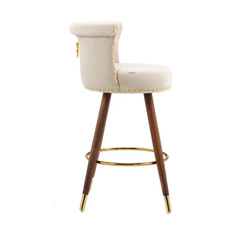 COOLMORE Swivel Bar Stools with Backrest Footrest ,with a fixed height of 360 degrees-海智集-Default-