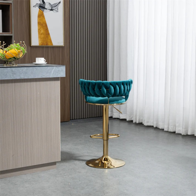 COOLMORE Swivel Bar Stools Set of 2 Adjustable Counter Height Chairs with Footrest for Kitchen, Dining Room 2PC/SET-海智集-Default-