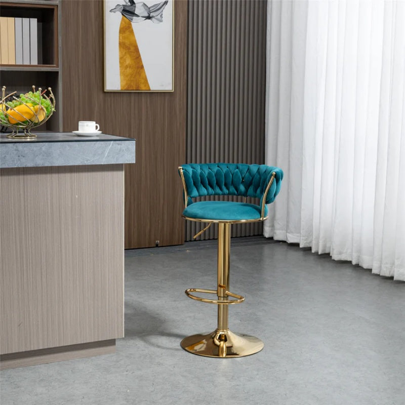 COOLMORE Swivel Bar Stools Set of 2 Adjustable Counter Height Chairs with Footrest for Kitchen, Dining Room 2PC/SET-海智集-Default-