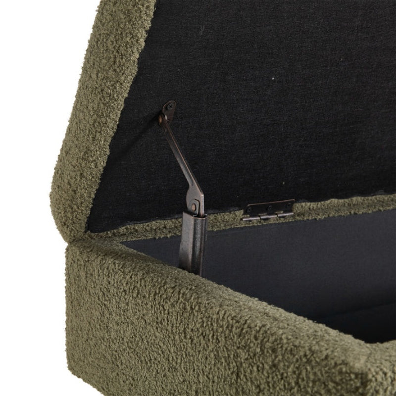 COOLMORE Teddy wool fabric, solid wood feet for solid weighing, and bed end stool with storage function-海智集-Default-