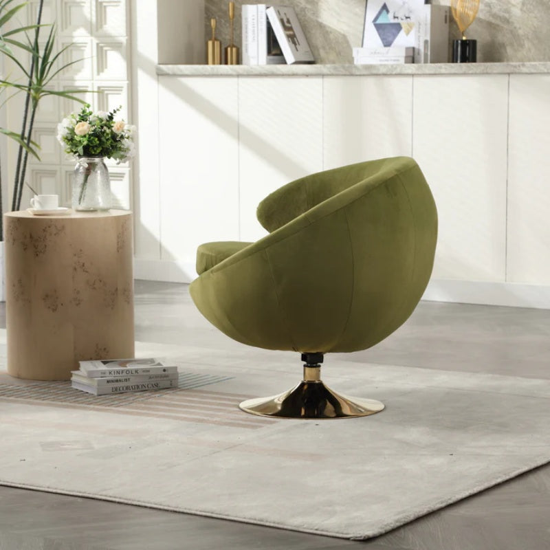 360 Degree Swivel Cuddle Barrel Accent Chairs, Round Armchairs with Wide Upholstered, Fluffy Fabric Chair for Living Room, Bedroom, Office, Waiting Rooms-海智集-Default-
