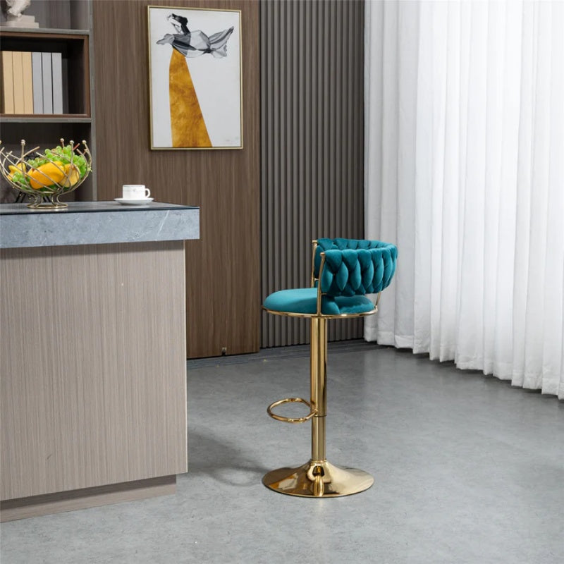 COOLMORE Swivel Bar Stools Set of 2 Adjustable Counter Height Chairs with Footrest for Kitchen, Dining Room 2PC/SET-海智集-Default-