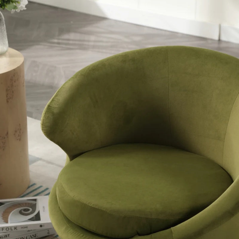 360 Degree Swivel Cuddle Barrel Accent Chairs, Round Armchairs with Wide Upholstered, Fluffy Fabric Chair for Living Room, Bedroom, Office, Waiting Rooms-海智集-Default-