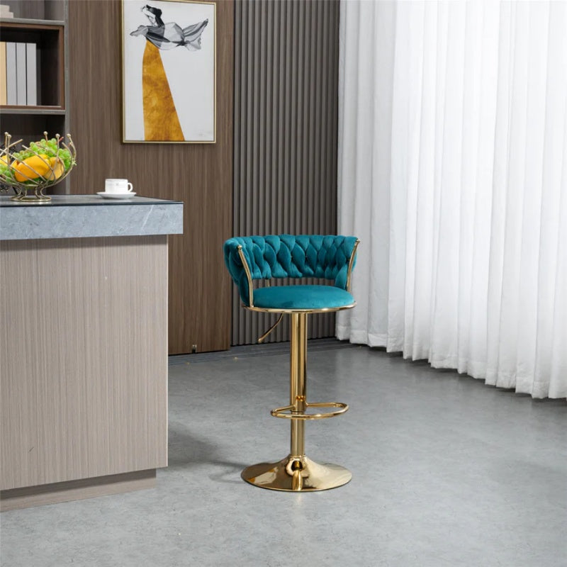 COOLMORE Swivel Bar Stools Set of 2 Adjustable Counter Height Chairs with Footrest for Kitchen, Dining Room 2PC/SET-海智集-Default-