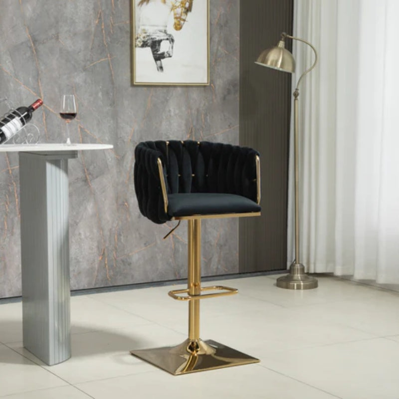 COOLMORE Vintage Bar Stools with Back and Footrest Counter Height Dining Chairs 2PC/SET-海智集-Default-