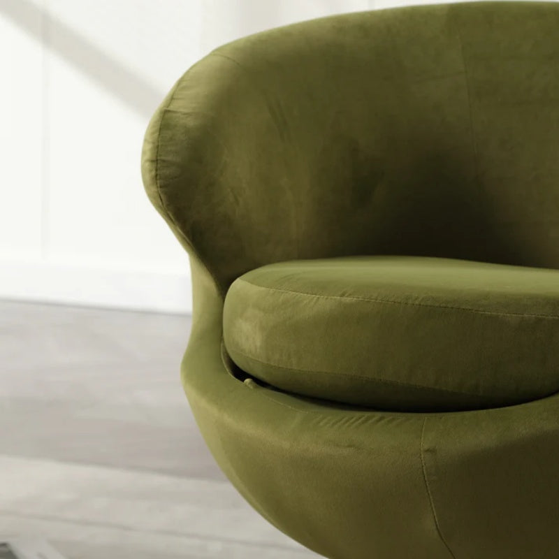 360 Degree Swivel Cuddle Barrel Accent Chairs, Round Armchairs with Wide Upholstered, Fluffy Fabric Chair for Living Room, Bedroom, Office, Waiting Rooms-海智集-Default-