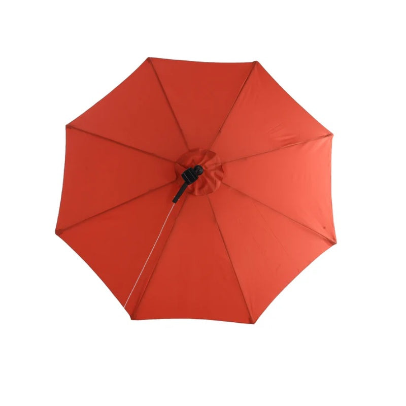 10ft Solar LED Offset Hanging Market Patio Umbrella (orange )(No Base)-海智集-Default-