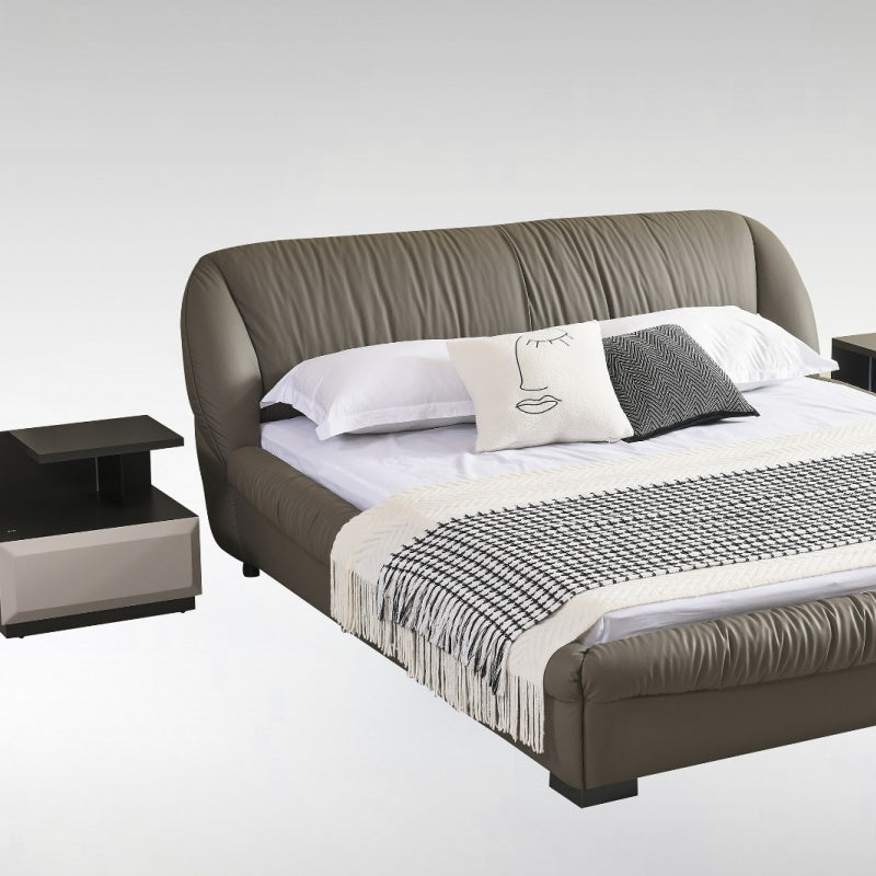 The soft and high-end backrest sofa with light luxury leather is suitable for hotels-海智集-