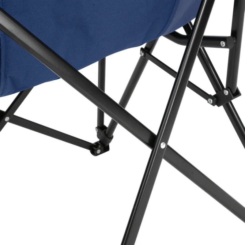 High Back Heavy Duty Lawn Chair Support 250LBS, Portable Collapsible Chair with Cup Holder -Navy blue-海智集-Default-