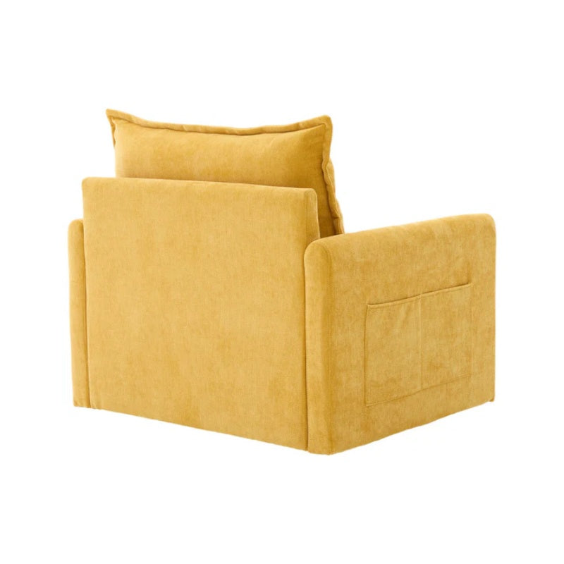 UNITED WE WIN Swivel Barrel Chair - Mid Century Modern Chair, Thick Padded Arm Chair with Solid Metal Base, Comfortable Single Sofa Chair, Swivel Accent Chair for Living Room Bedroom-海智集-Default-
