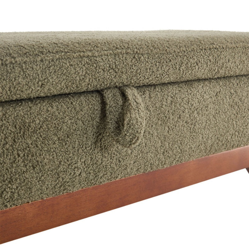 COOLMORE Teddy wool fabric, solid wood feet for solid weighing, and bed end stool with storage function-海智集-Default-