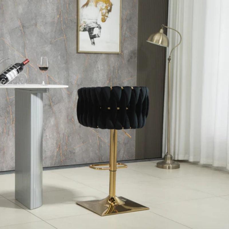 COOLMORE Vintage Bar Stools with Back and Footrest Counter Height Dining Chairs 2PC/SET-海智集-Default-