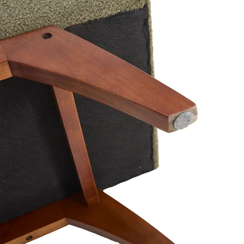COOLMORE Teddy wool fabric, solid wood feet for solid weighing, and bed end stool with storage function-海智集-Default-