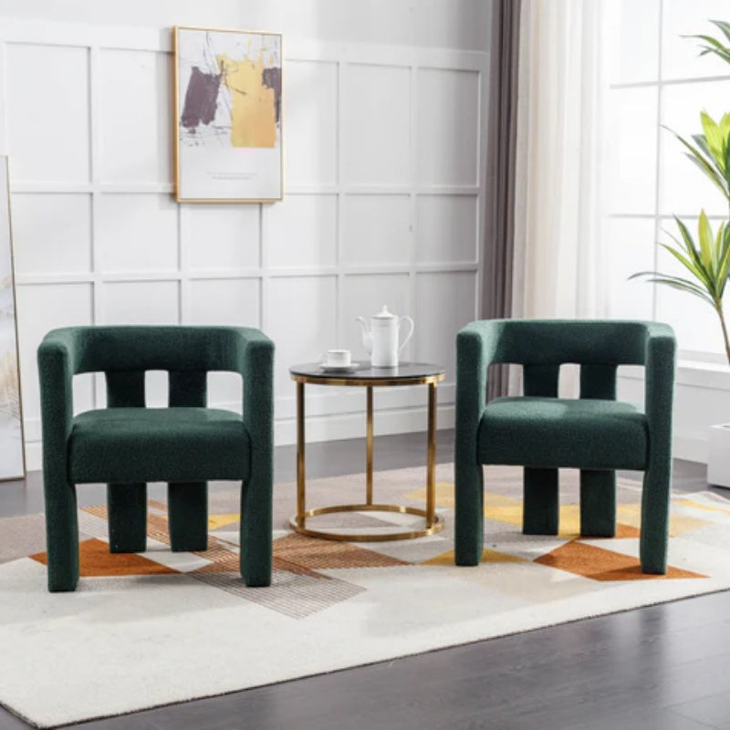 COOLMORE Contemporary Designed Fabric Upholstered Accent/Dining Chair /Barrel Side Chairs Kitchen Armchair for Living Room 2PC/SET-海智集-Default-