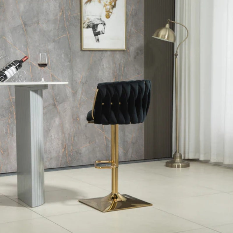 COOLMORE Vintage Bar Stools with Back and Footrest Counter Height Dining Chairs 2PC/SET-海智集-Default-