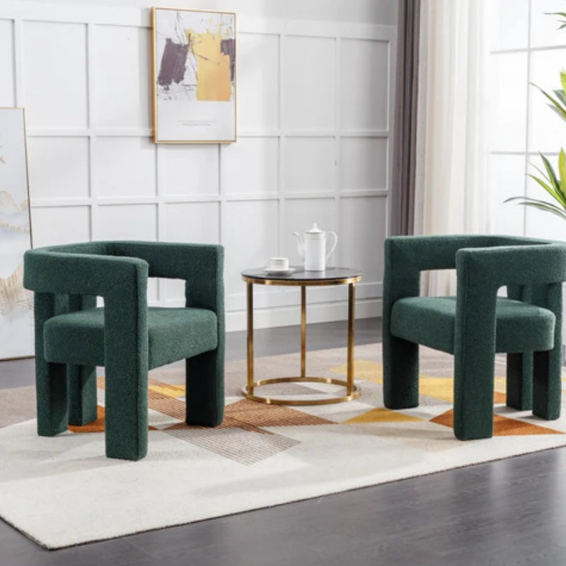 COOLMORE Contemporary Designed Fabric Upholstered Accent/Dining Chair /Barrel Side Chairs Kitchen Armchair for Living Room 2PC/SET-海智集-Default-