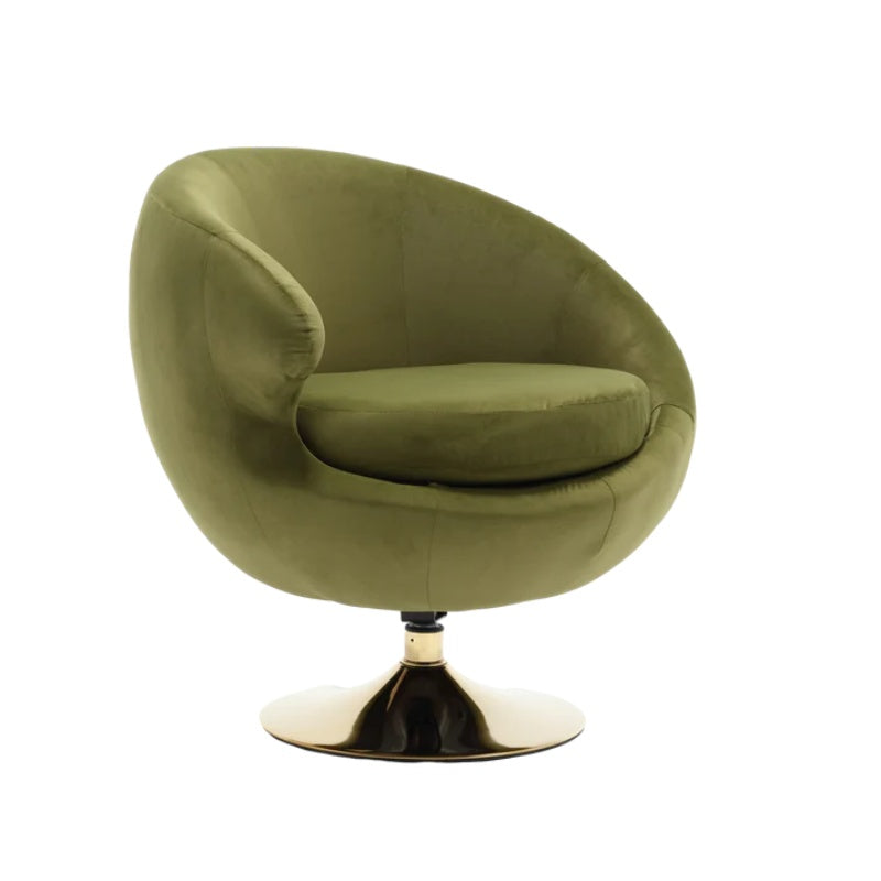 360 Degree Swivel Cuddle Barrel Accent Chairs, Round Armchairs with Wide Upholstered, Fluffy Fabric Chair for Living Room, Bedroom, Office, Waiting Rooms-海智集-Default-