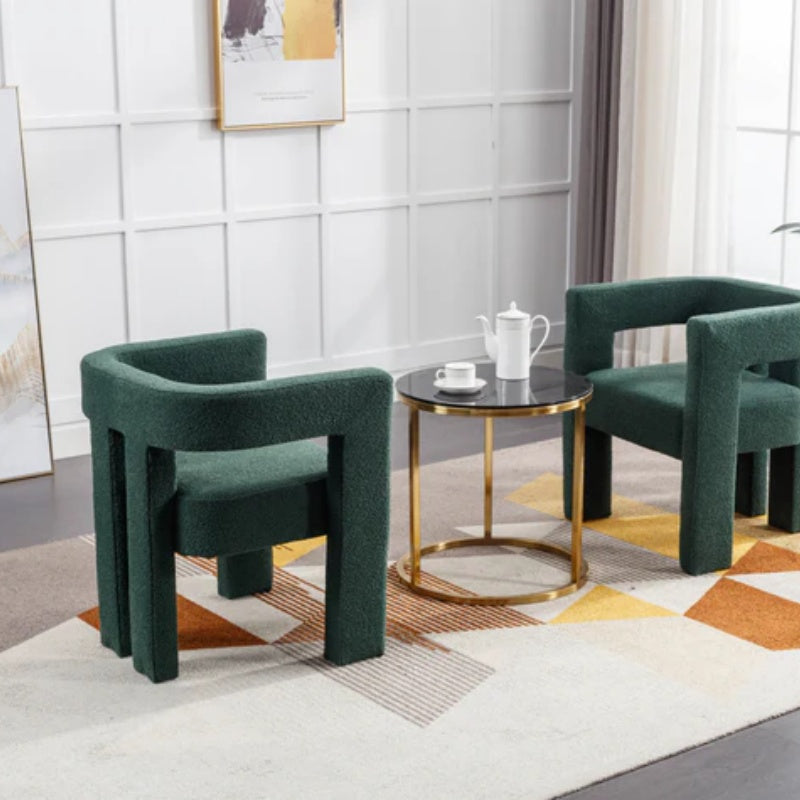 COOLMORE Contemporary Designed Fabric Upholstered Accent/Dining Chair /Barrel Side Chairs Kitchen Armchair for Living Room 2PC/SET-海智集-Default-
