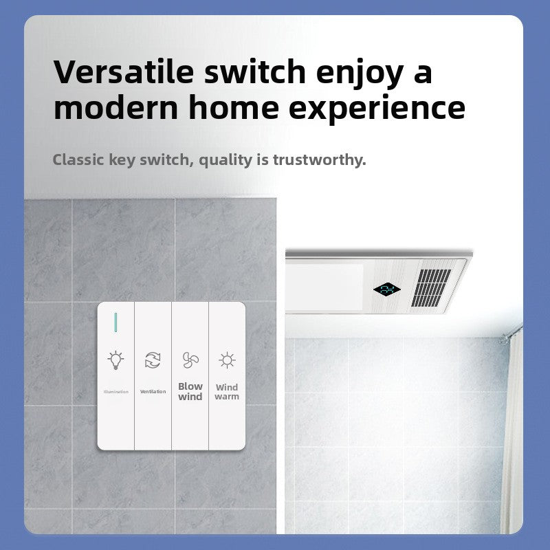 Integrated Ceiling Light Heater with Exhaust Fan for Bathroom, Multi-Functional Bathroom Heater-Kitchen & Bathroom-海智集-Key Switches-300X600-