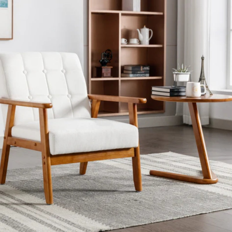 Leisure Chair with Solid Wood Armrest and Feet, Mid-Century Modern Accent chair, for Living Room Bedroom Studio chair-海智集-Default-